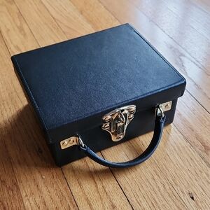 Popsuki Black Leather Suitcase Bag